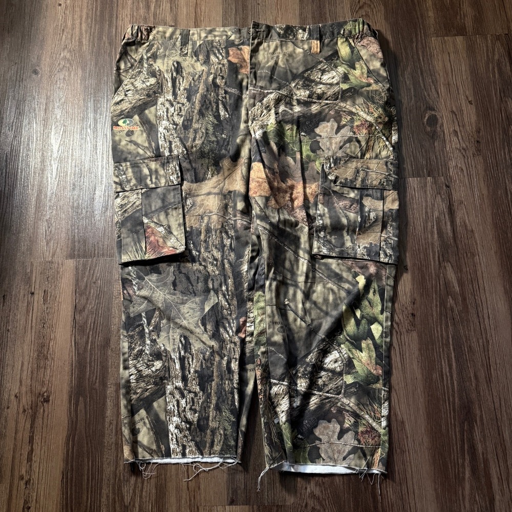 Mossy Oak Mens XXL Camo Cargo Pants Break Up Country Real Tree Cut Off Hem